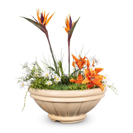 The Outdoor Plus 24 Round Roma Planter Bowl - GFRC Concrete - Vanilla - OPT-ROMPO24-VAN